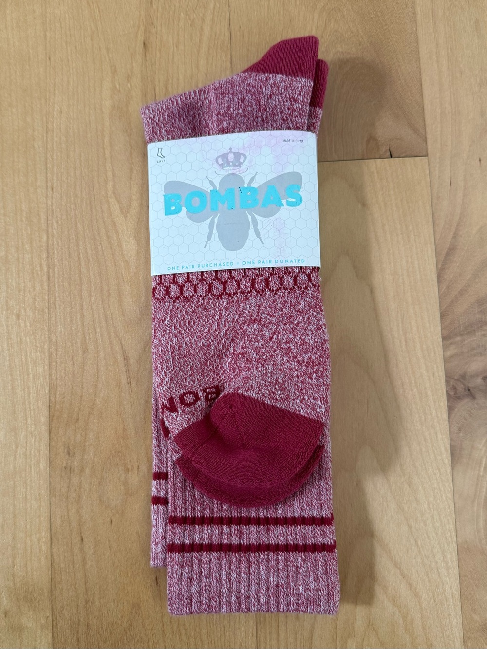 Bombas Calf Socks XL Deep Red Marl New in Package